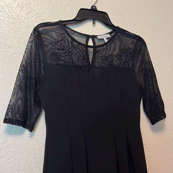 Monteau Black Lace Half Sleeve Dress Size PM - Picture 2 of 10